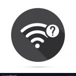 Wifi icon with question mark. Wifi icon and help, how to, info, query concept