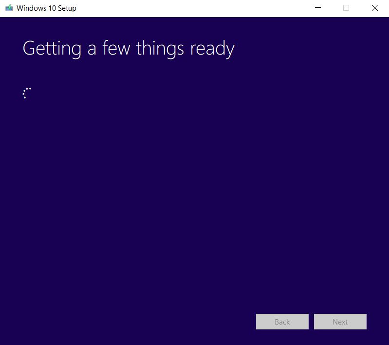 Set up Windows 10 Media Creation Tool