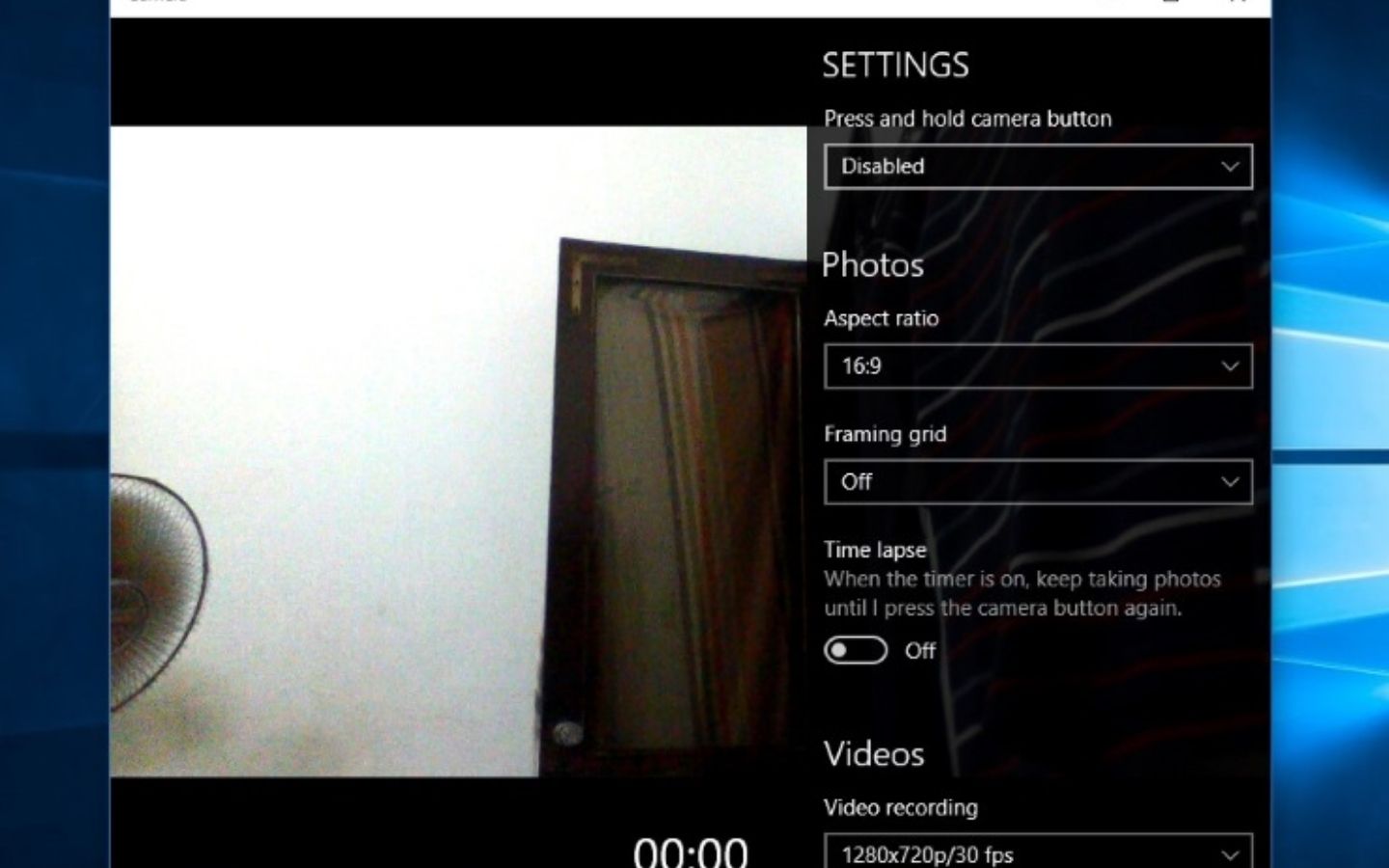 Tùy chỉnh một số cài đặt trương giao diện camera tước khi tiến hành quay.