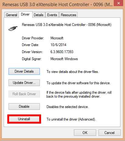 Windows has stopped this device because it has reported problems. (Code 43) uninstall driver