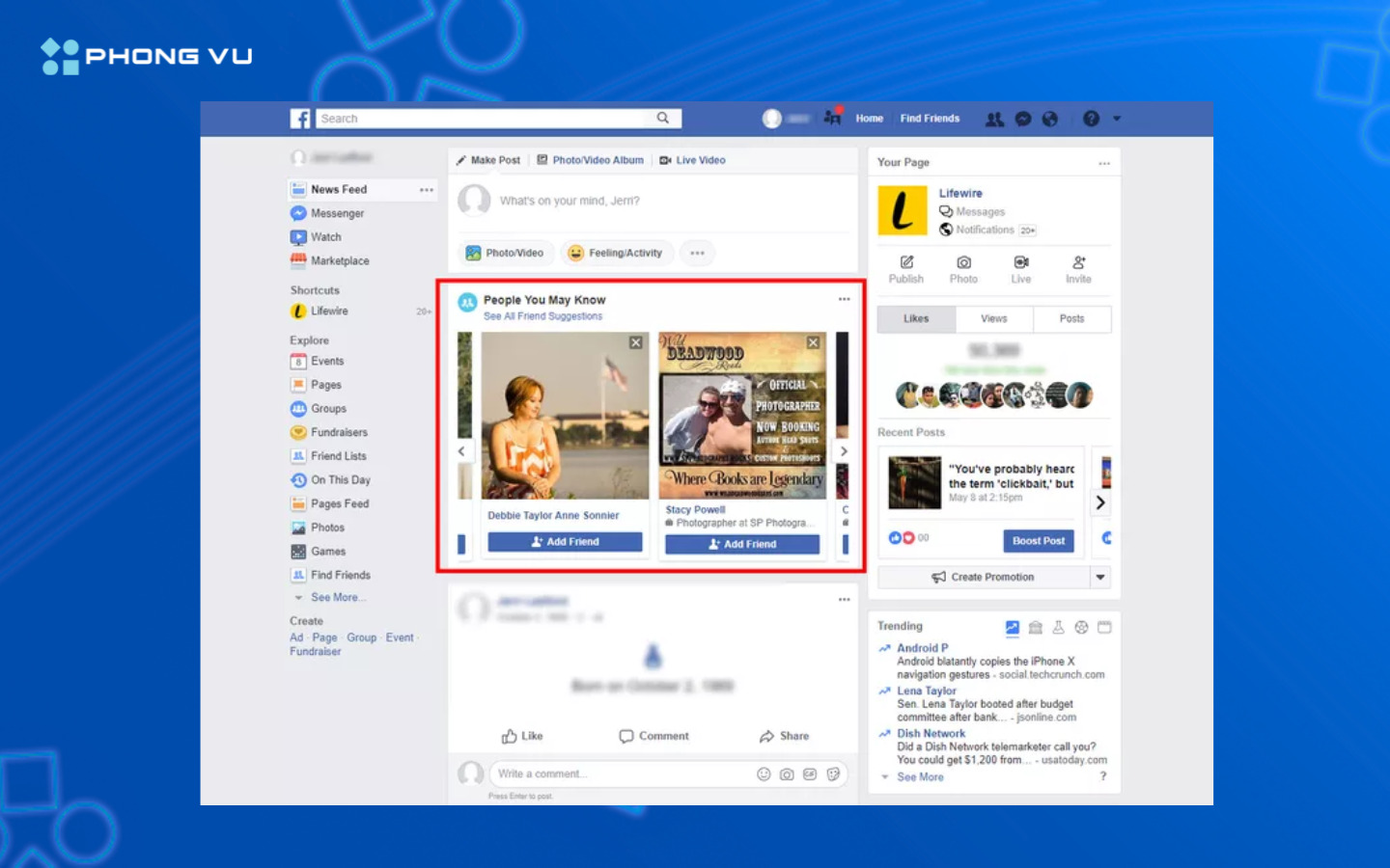Tìm kiếm bạn bè qua đề xuất kết bạn 