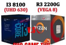 So sánh Intel I3-8100 và AMD Ryzen 3 2200G khi chơi game