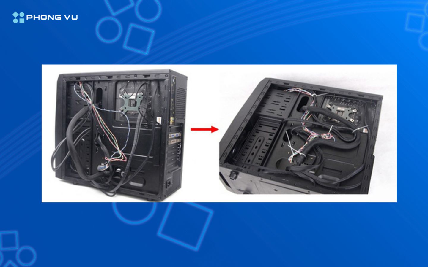 Dùng dây rút nhựa để bó gọn cáp, tối ưu luồng khí trong case