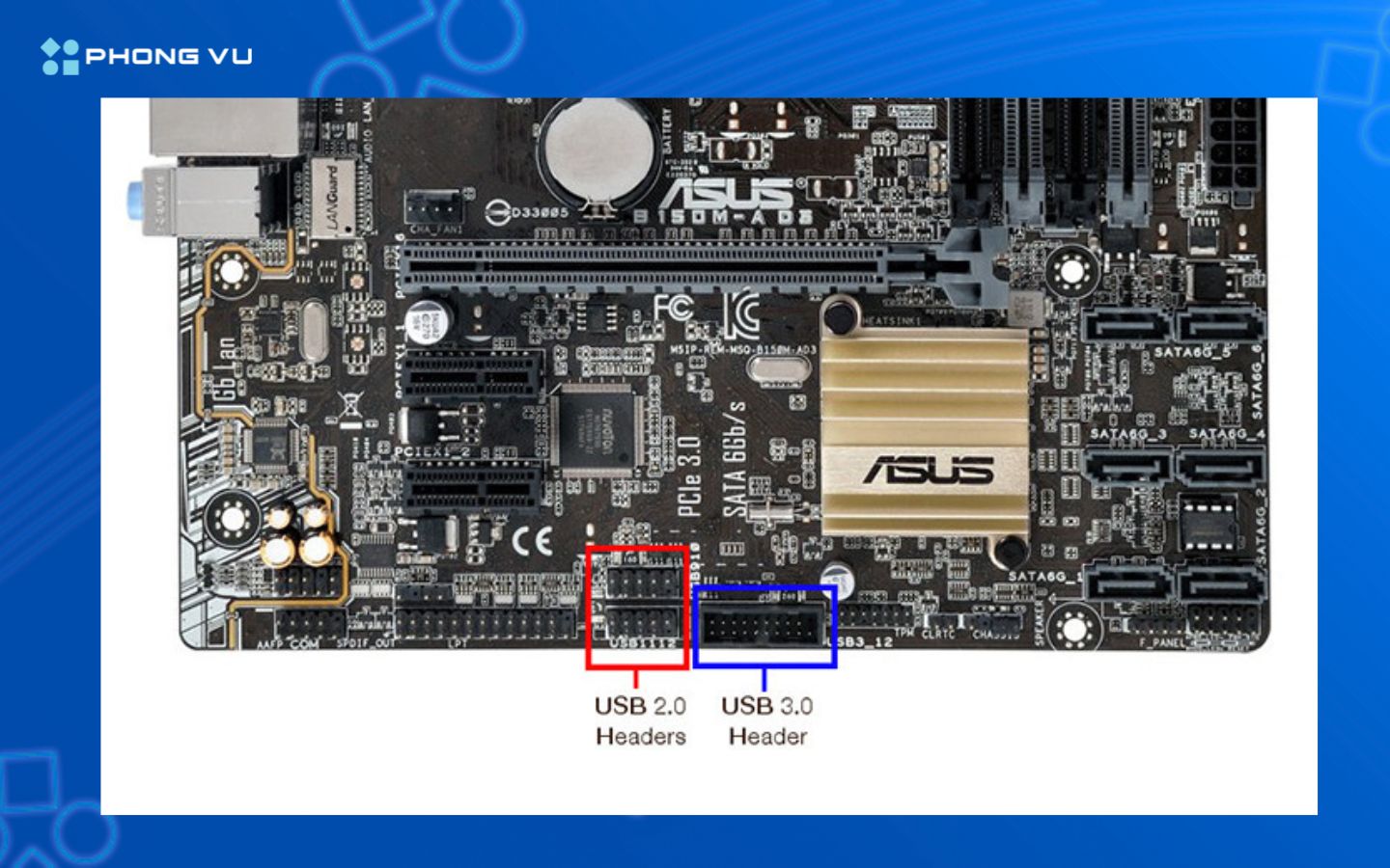 Cắm jack audio mặt trước vào vị trí thường nằm ở góc dưới main