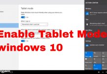 Cách bật/tắt chế độ Tablet của Windows 10