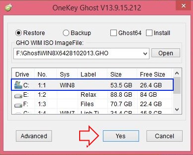 onekey ghost  -Ghost Win bằng phần mềm OneKey Ghost