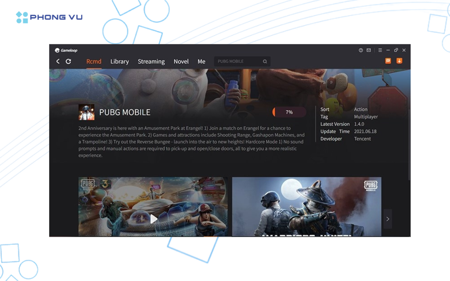 Chờ giả lập tải và cài PUBG Mobile