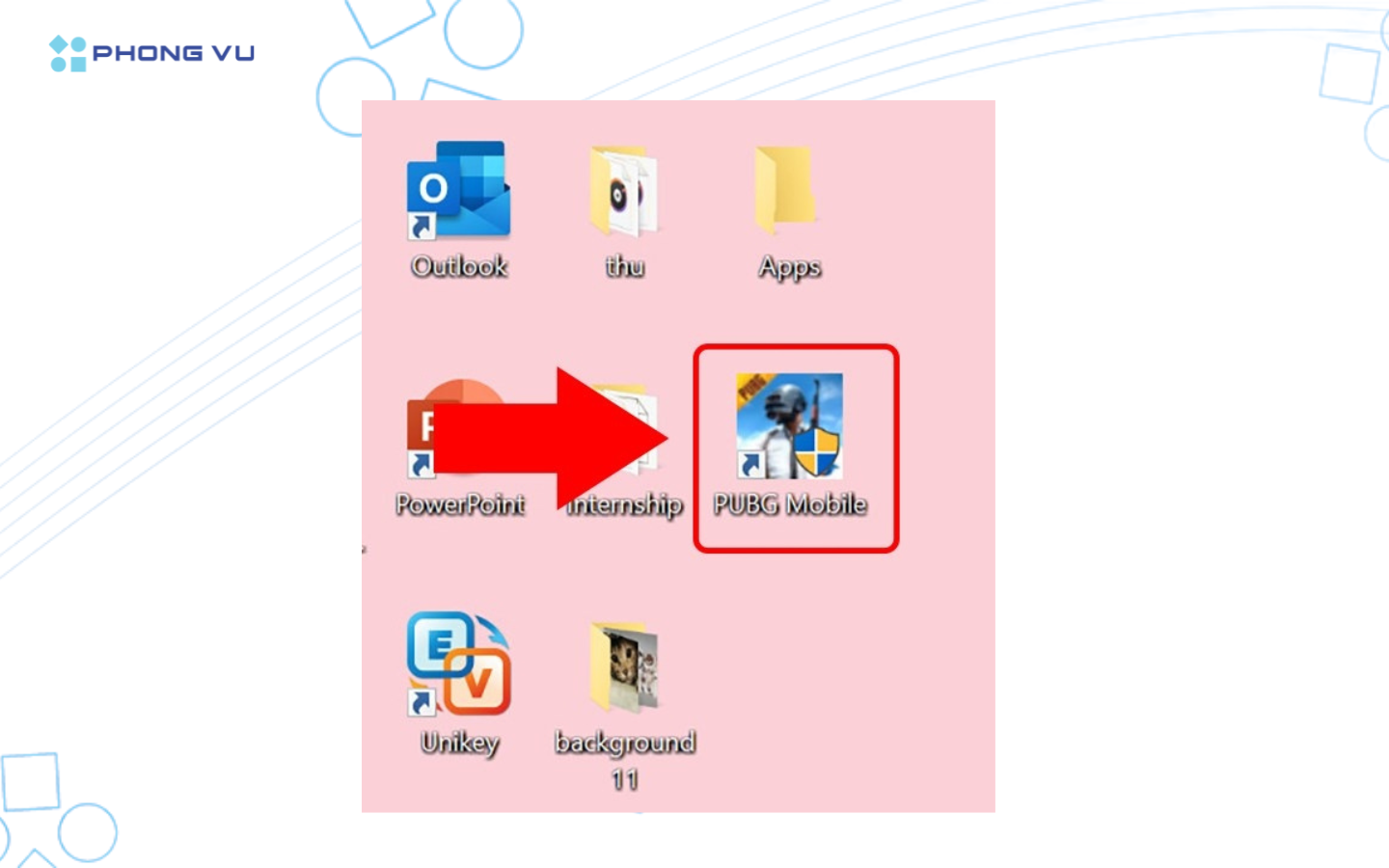 Chọn biểu tượng PUBG Mobile để chơi game