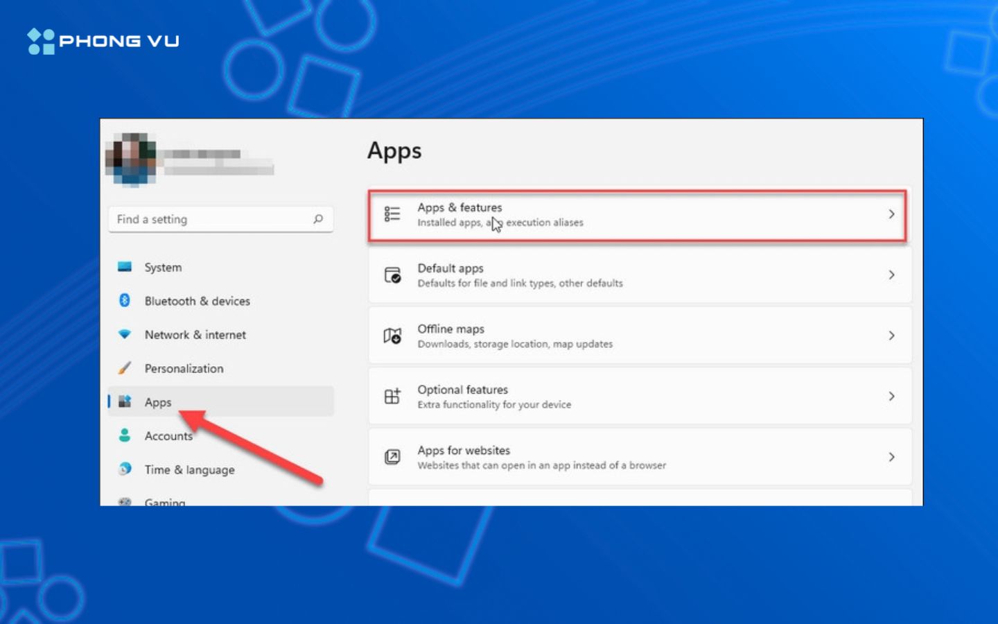 Mục Apps trong Settings trên Windows 11
