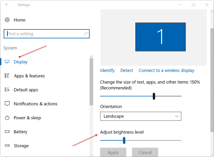 adjust screen brightness in Windows 10 pic2 thumb 1