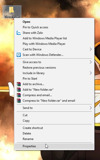 Chuột phải vào folder cần đổi icon