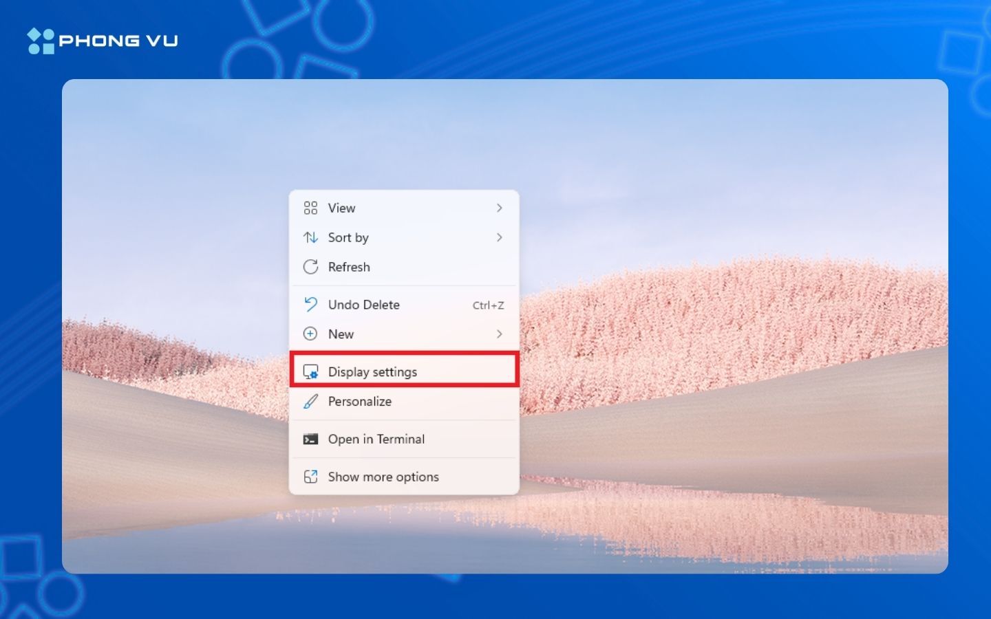 Chọn mục Display Settings