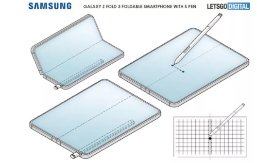 Thiết kế Galaxy Z fold 3 với bút S Pen