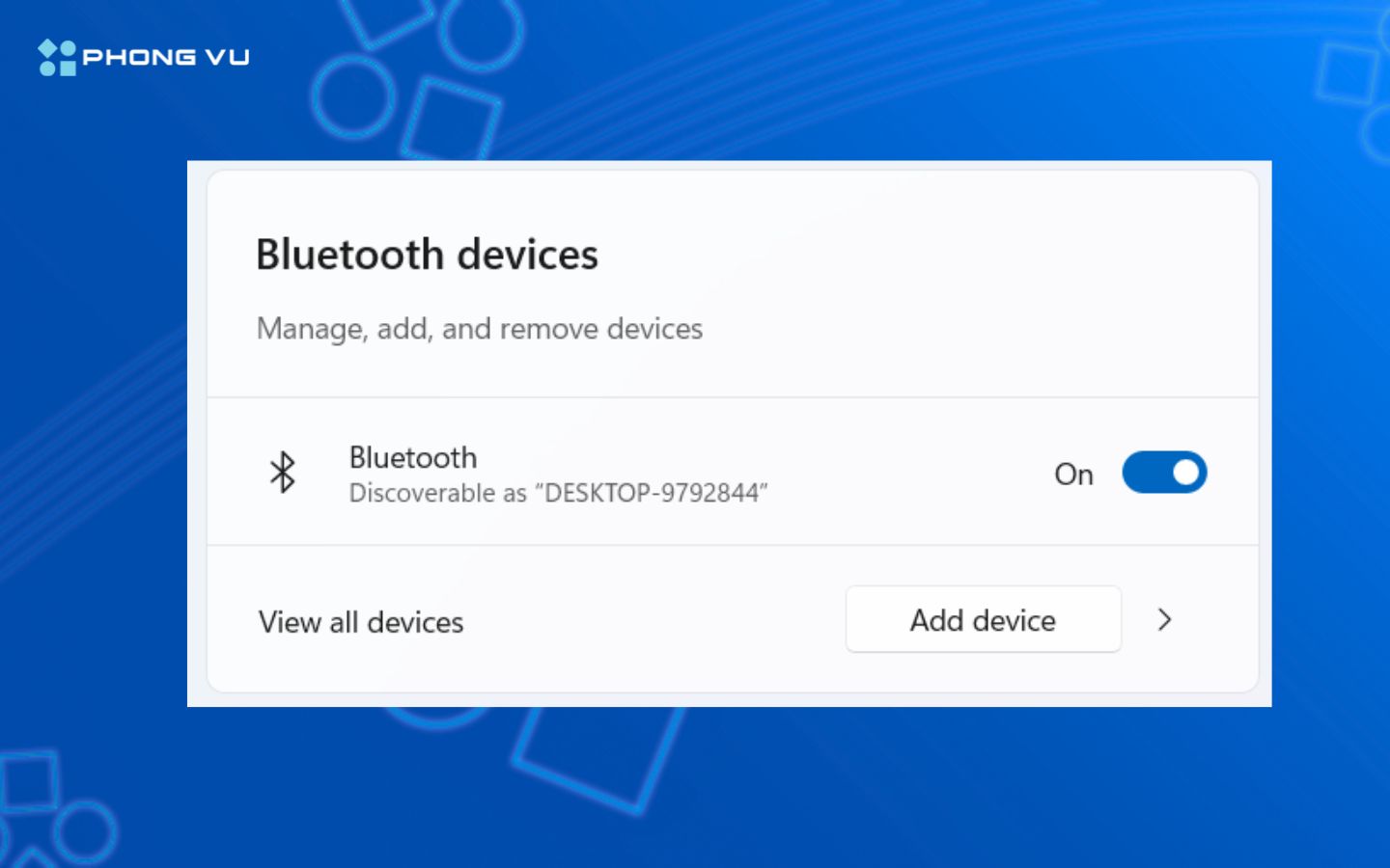Chuyển trạng thái Bluetooth sang On để  kết nối với các thiết bị khác