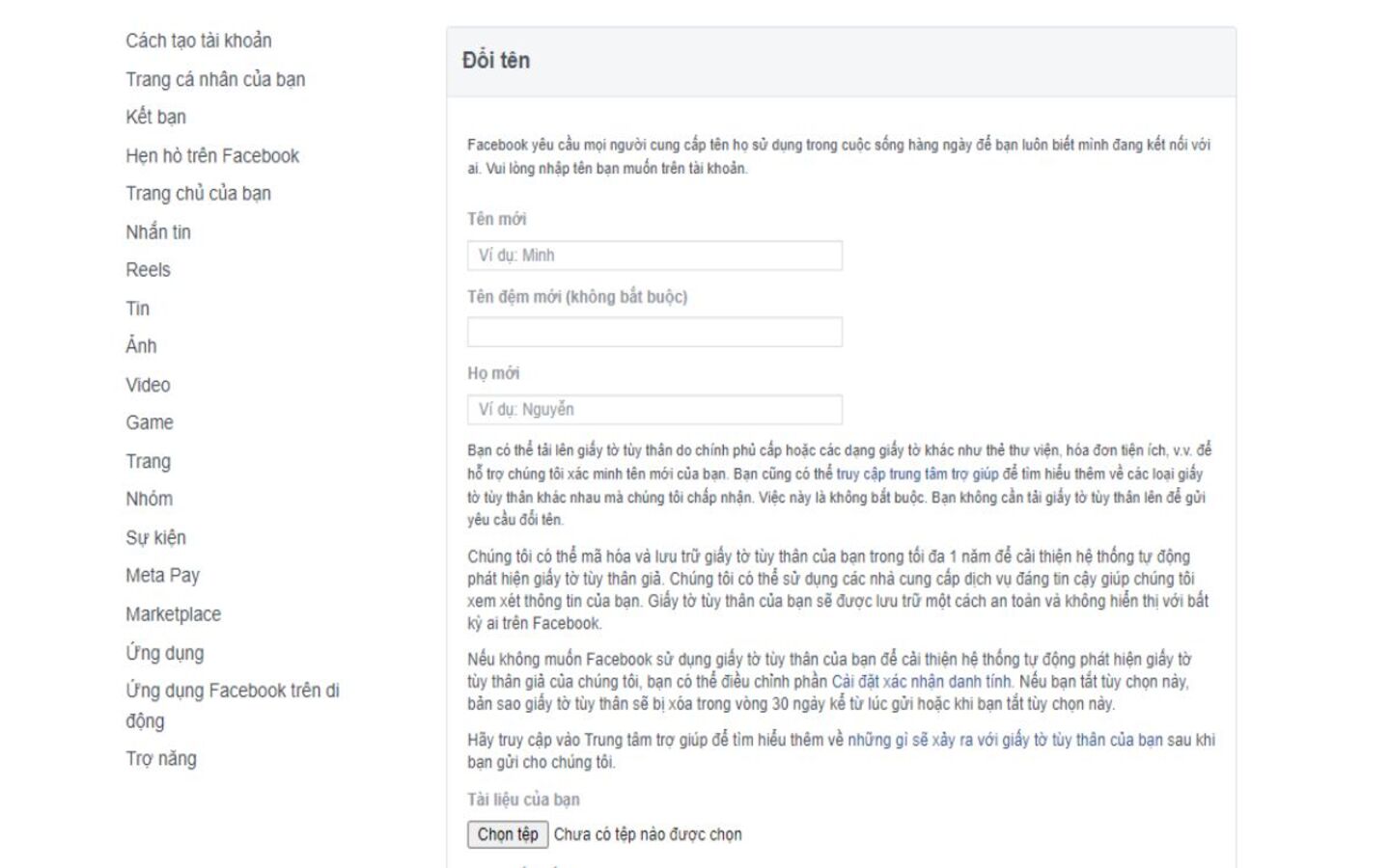Hệ thống Facebook sẽ xác minh và lưu lại thông tin bảo mật của bạn