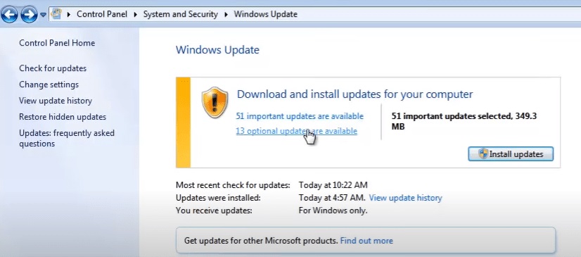 Windows cung cấp một số bản cập nhật có sẵn và một số bản cập nhật tùy chọn.