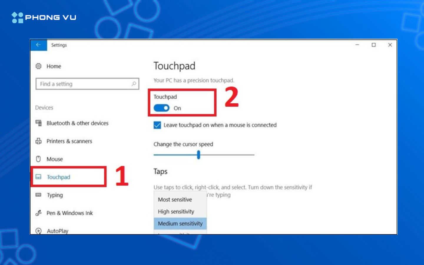 Cách bật/tắt chuột cảm ứng trên laptop Windows nhanh chóng 3 Chọn bật hoặc tắt touchpad để kích hoạt