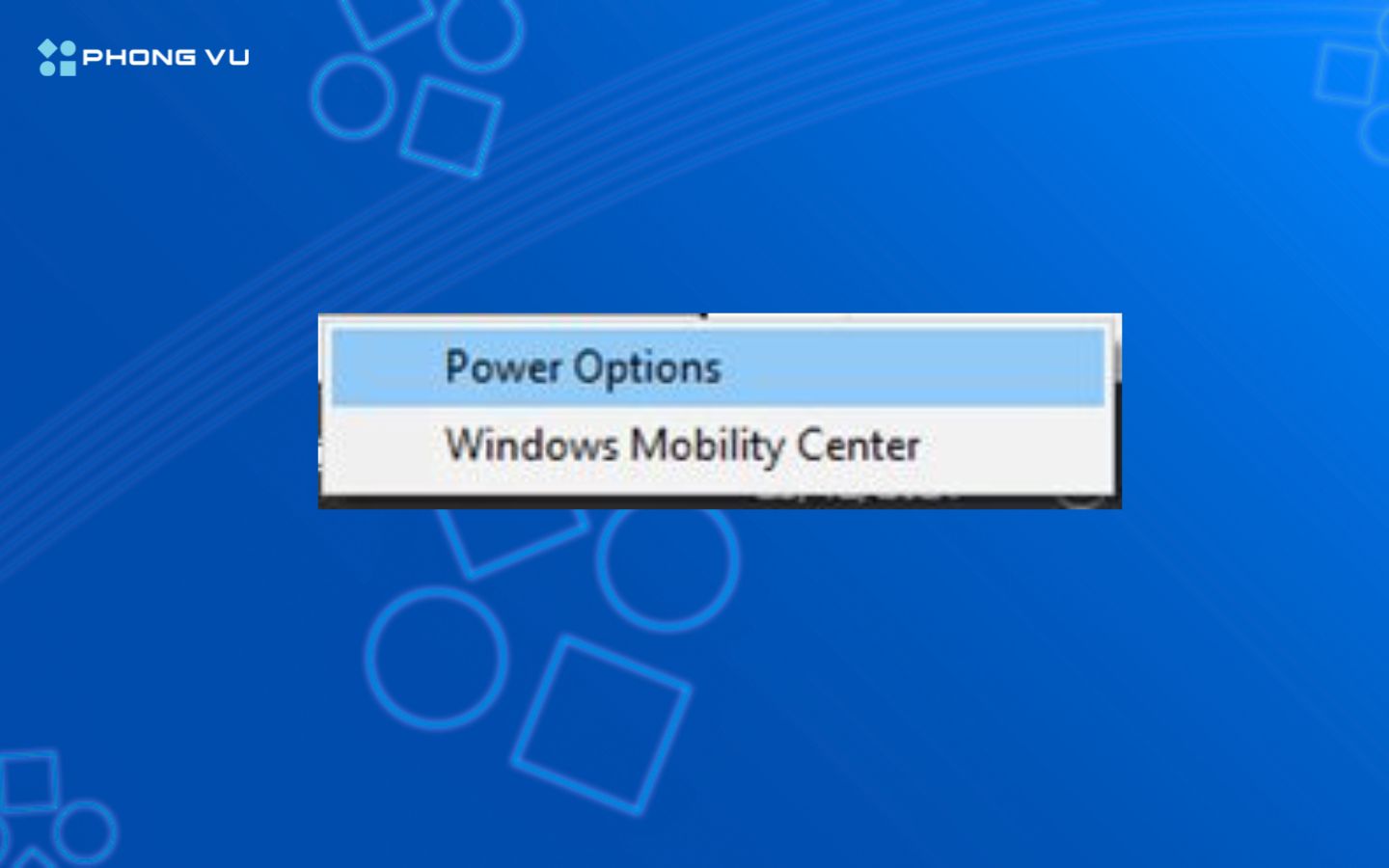 Truy cập cài đặt quản lý điện năng
