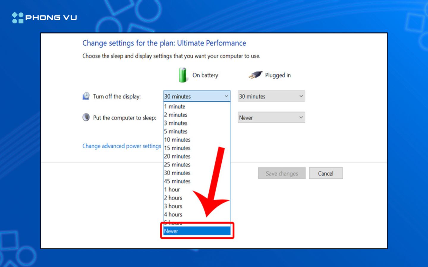 Đảm bảo máy không tắt khi chạy bằng pin