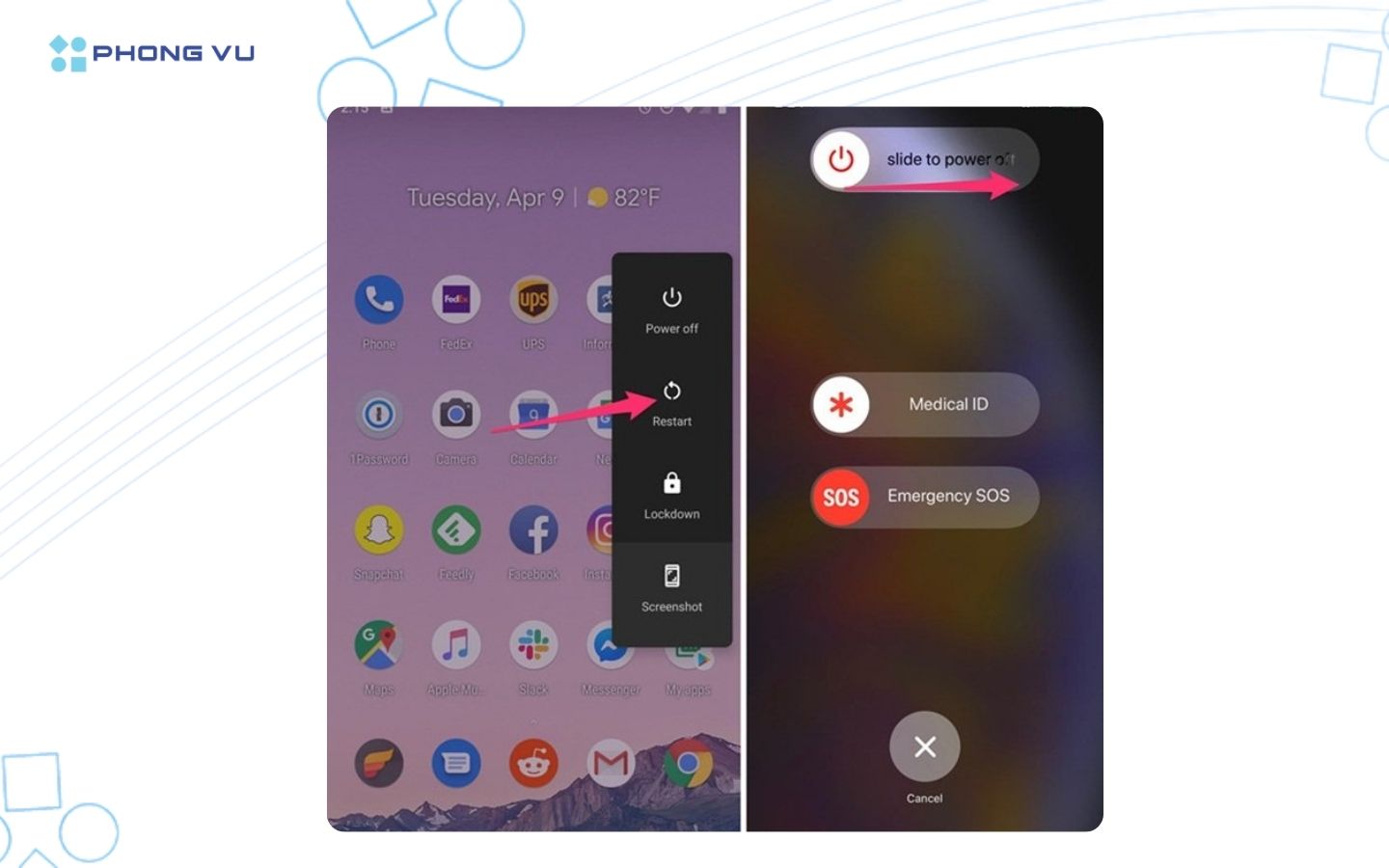 Khởi động lại điện thoại