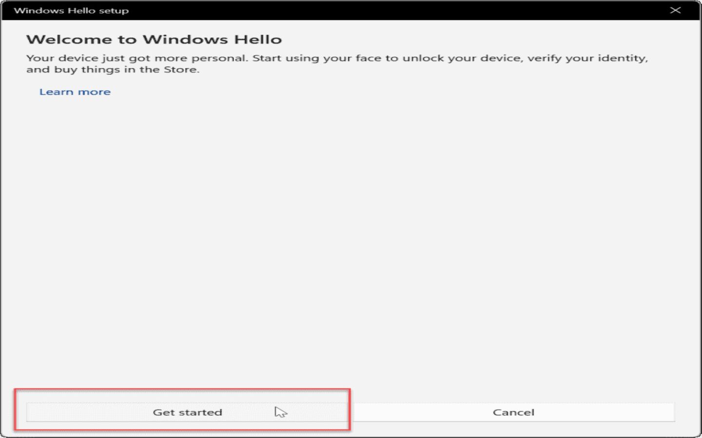 Người dùng xác thực bằng mã PIN trước khi quét khuôn mặt