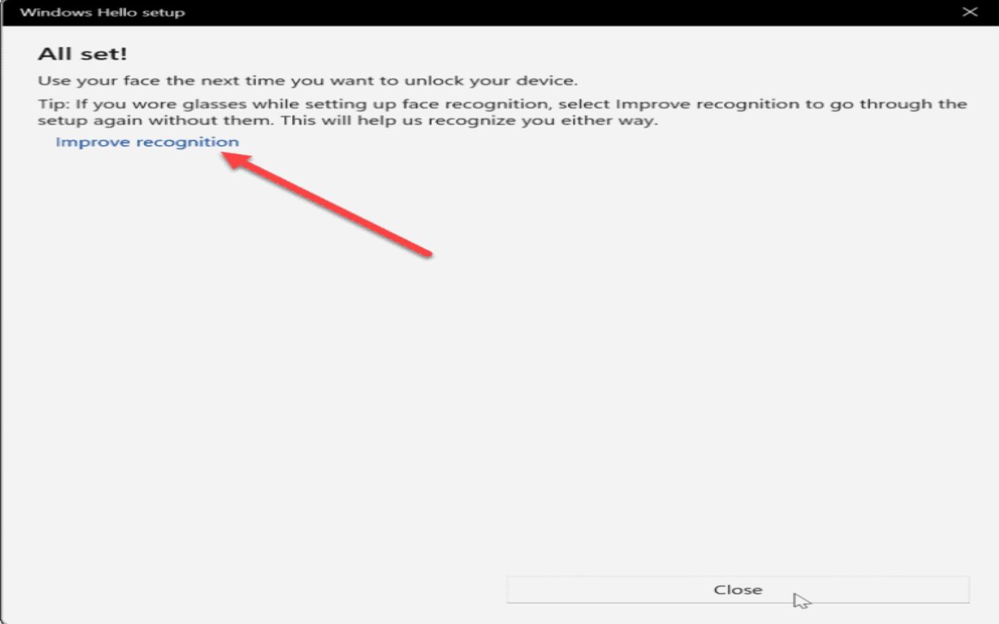 Tùy chọn cải thiện nhận diện để tăng độ chính xác