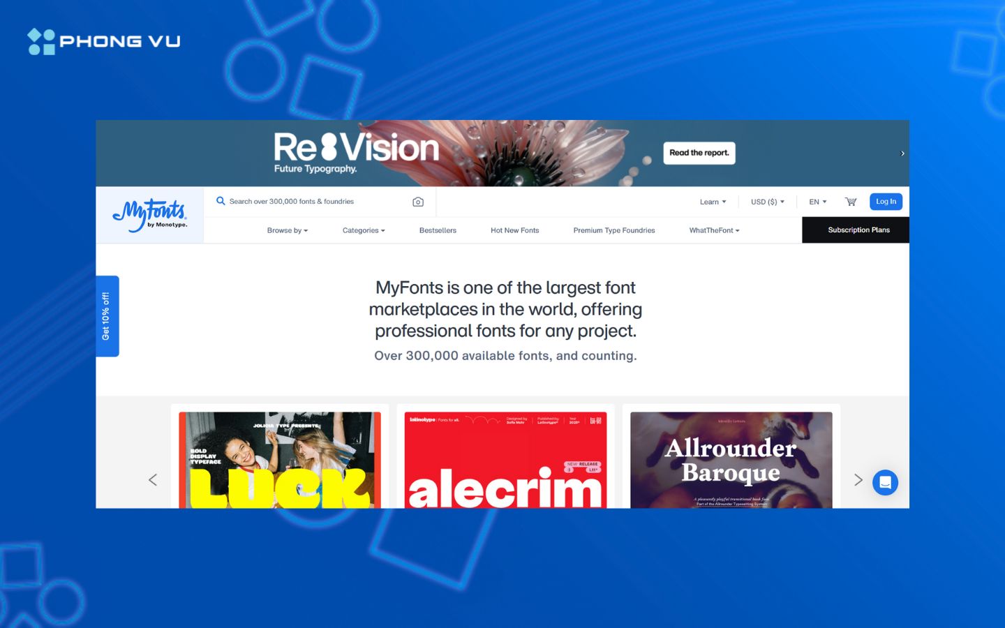 Nhận diện font chữ nhanh chóng bằng ảnh tại MyFonts (WhatTheFont)