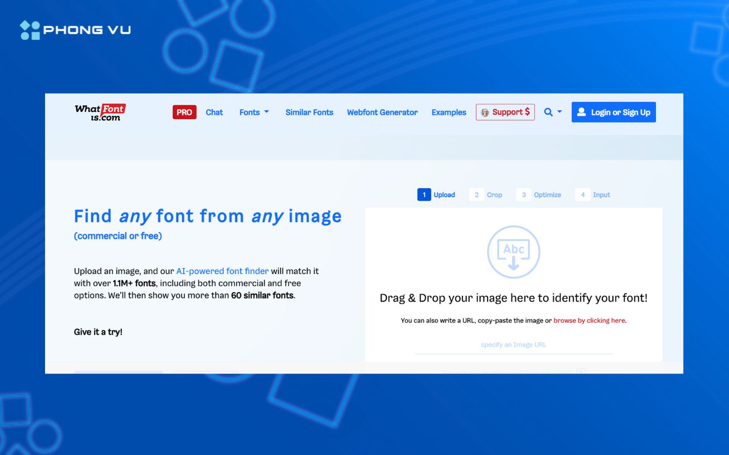 Tìm font chữ chính xác bằng AI trên trang WhatFontis