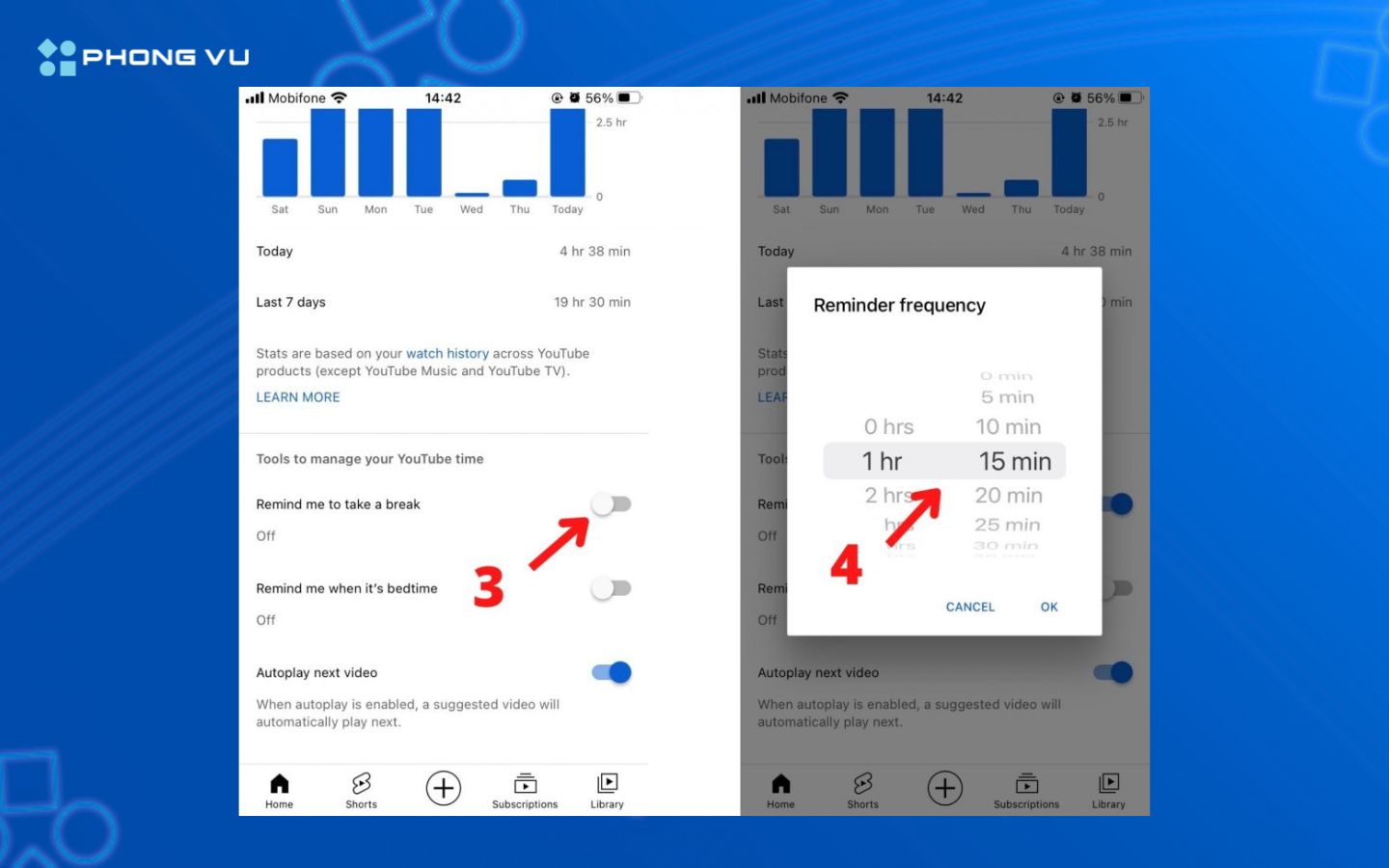 Cách hẹn giờ tắt Youtube tự động trên iOS, Android cực đơn giản 2 Cài đặt khung giờ nhắc nhở theo thói quen sử dụng
