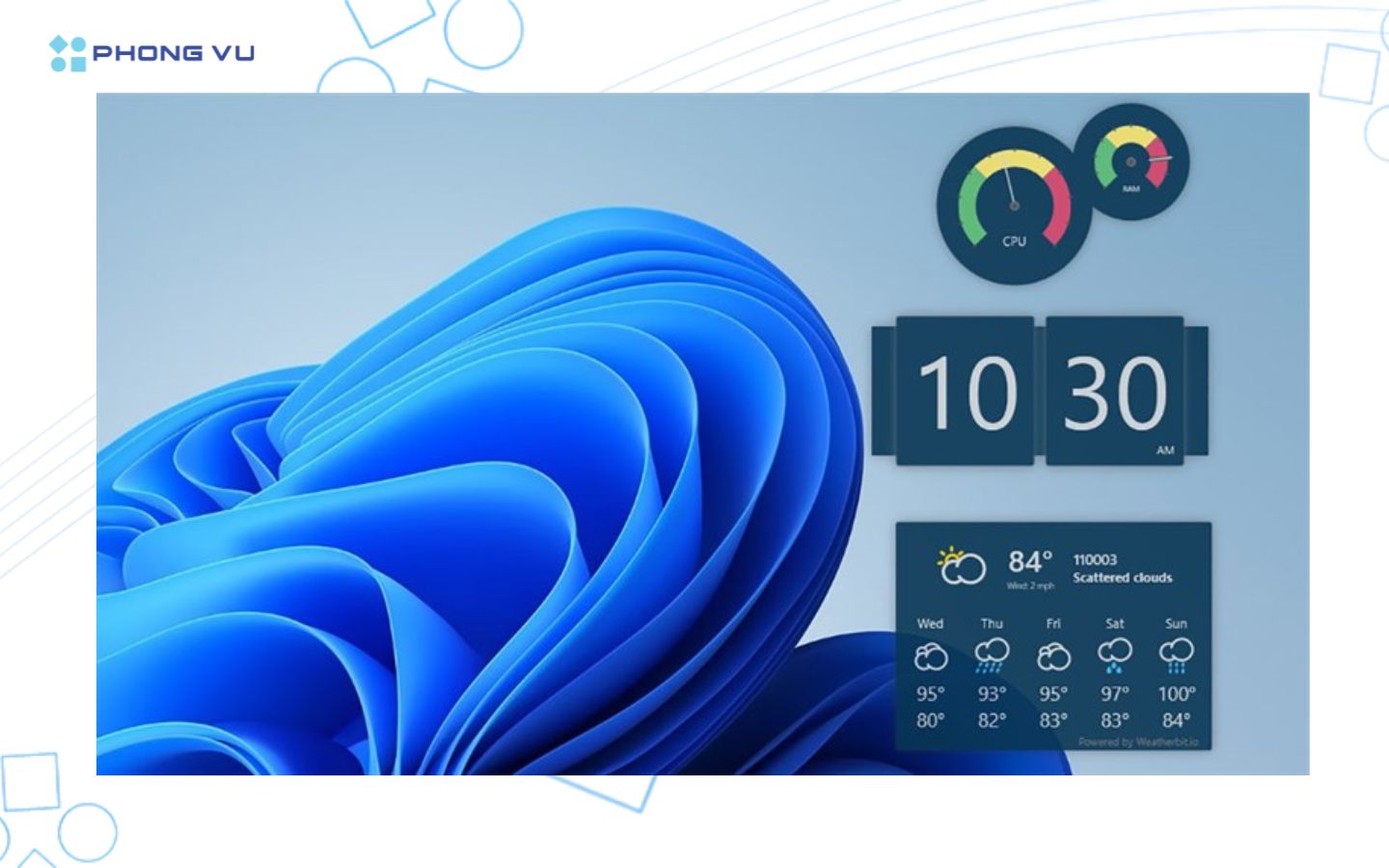 Thiếu biểu tượng Widgets vì chưa bật trong cài đặt