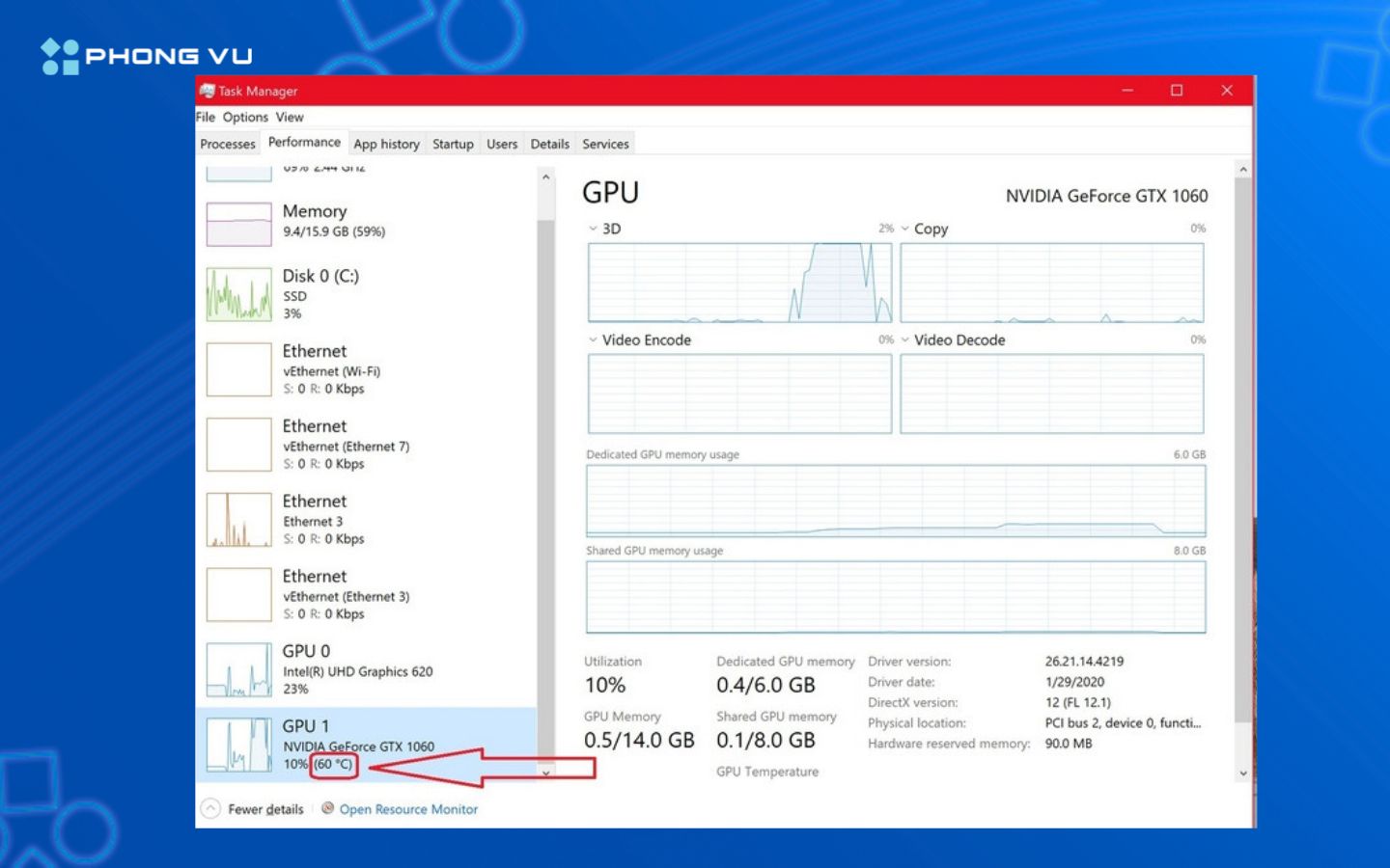 Kiểm tra bằng công cụ tích hợp trong Windows
