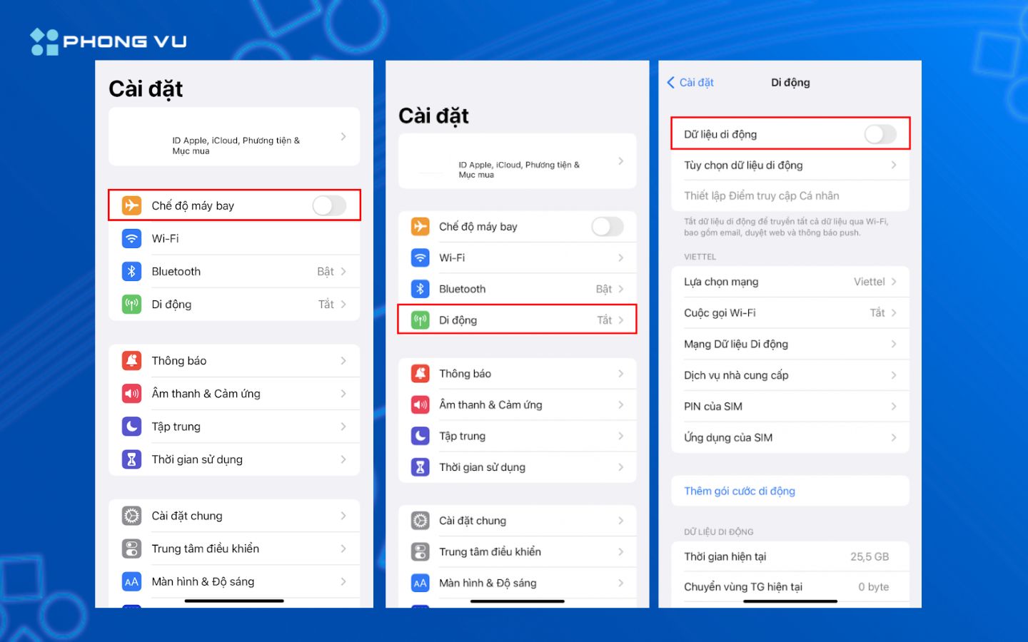 Lỗi dữ liệu di động không hoạt động hoặc không kết nối được khi cập nhật hệ điều hành 