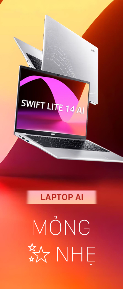 Laptop AI mỏng nhẹ giá rẻ Acer Swift Lite 14 AI