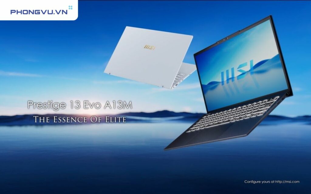 Laptop MSI Prestige 13 AI Evo sở hữu loại màn độ phân giải 2880 x 1800 pixels 2.8K kèm bàn phím LED êm ái