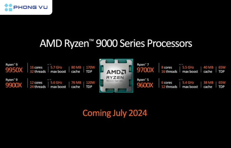 Ra mắt bộ vi xử lý AMD Ryzen 9000 Series