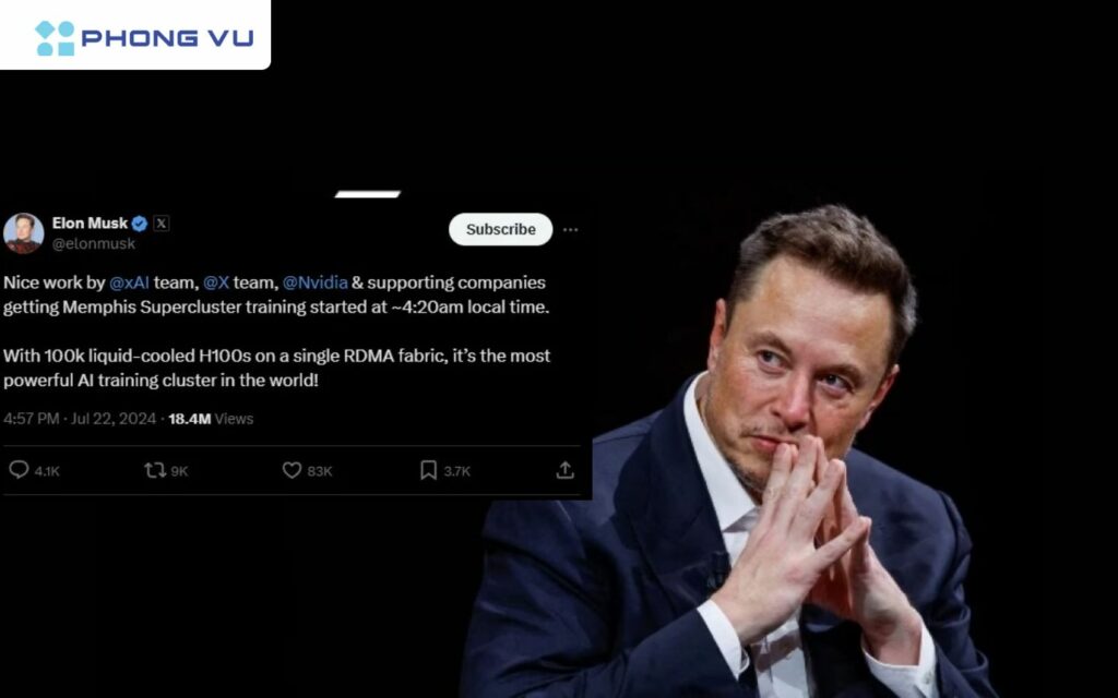 Elon Musk tao ra cum sieu may tinh AI manh nhat the gioi