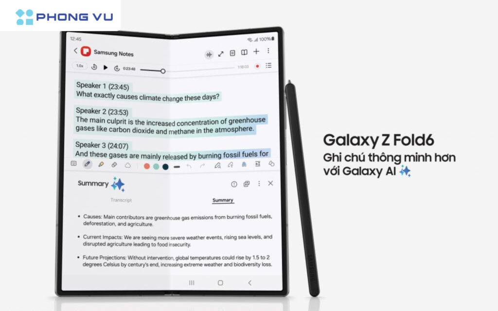 Samsung Galaxy Z Fold6 tích hợp tính năng Galacy AI thông minh