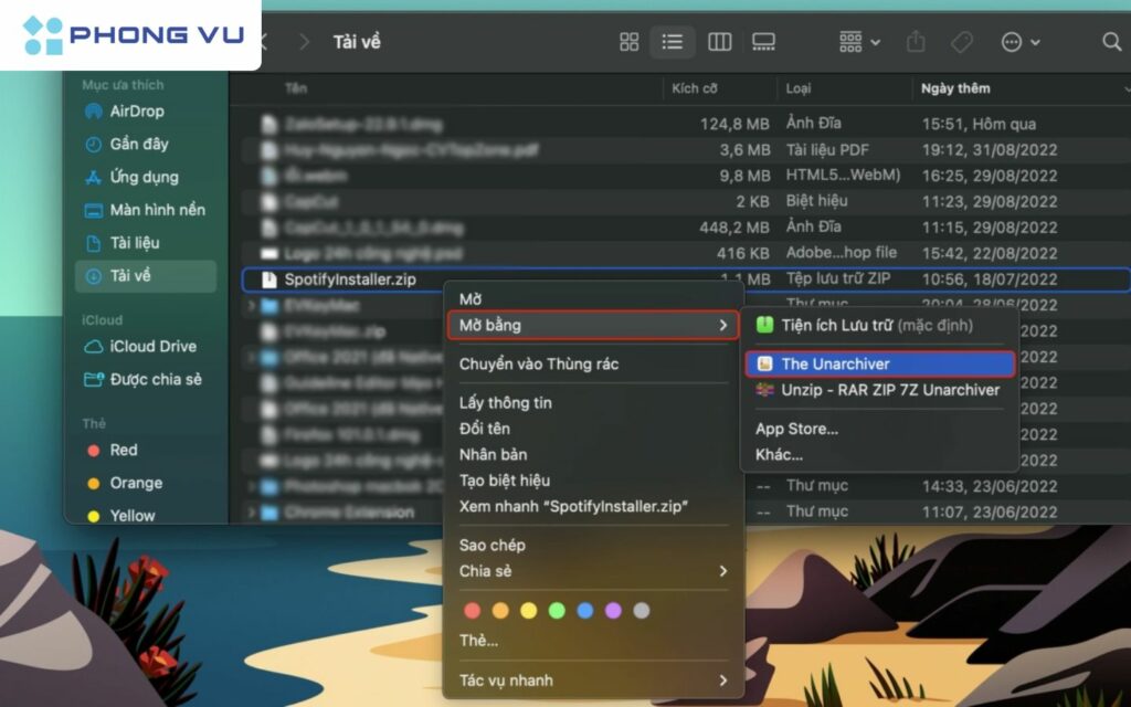 cách nén file sử dụng MacBook