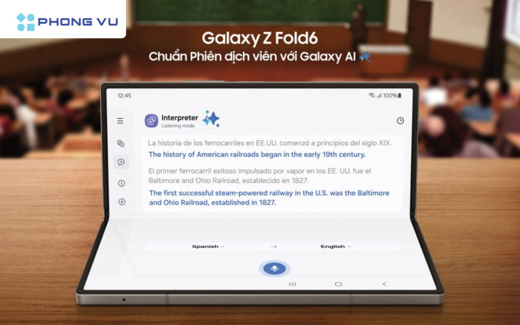 Phiên dịch viên AI chuẩn với Galaxy Z Fold6