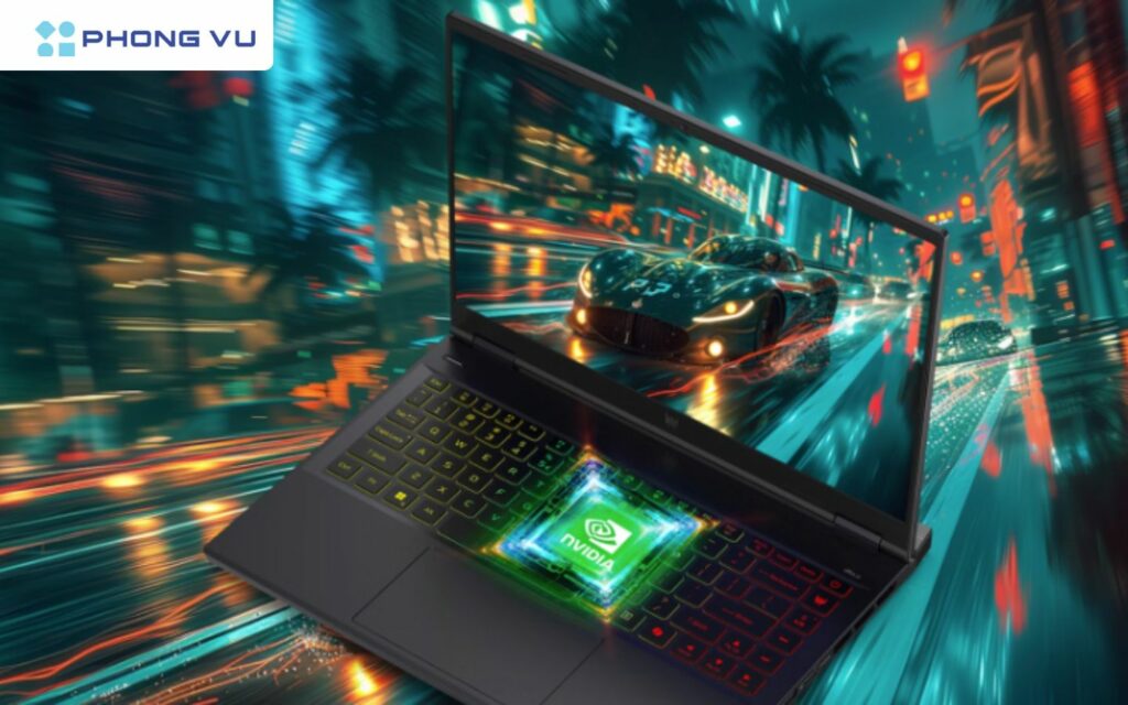 Công nghệ AI NVIDIA RTX™ và GeForce RTX™ trên card đồ hoạ của máy sẽ giúp nâng tầm trải nghiệm chơi game nói riêng và các tác vụ liên quan