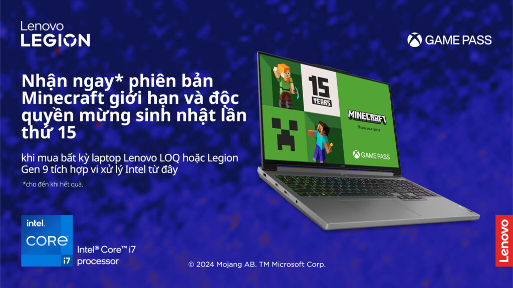 Lenovo Minecraft 15th Anni Celebration - ưu đãi đặc biệt dành cho game thủ