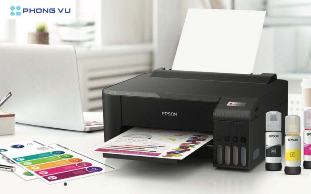 Máy in màu Epson hoạt động theo nguyên tắc phun mực trực tiếp lên giấy in