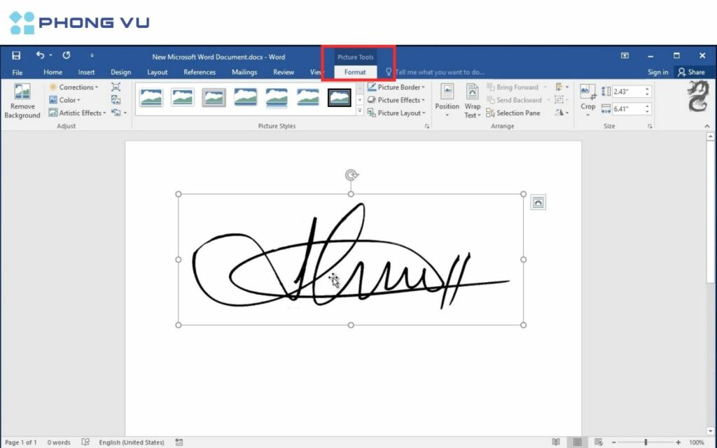Cách chèn chữ ký vào Word qua Pictures