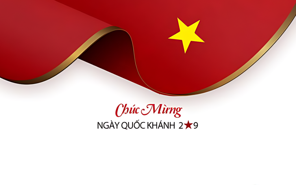 Hình nền "Chúc mừng ngày Quốc Khánh 2/9" với lá cờ tổ quốc