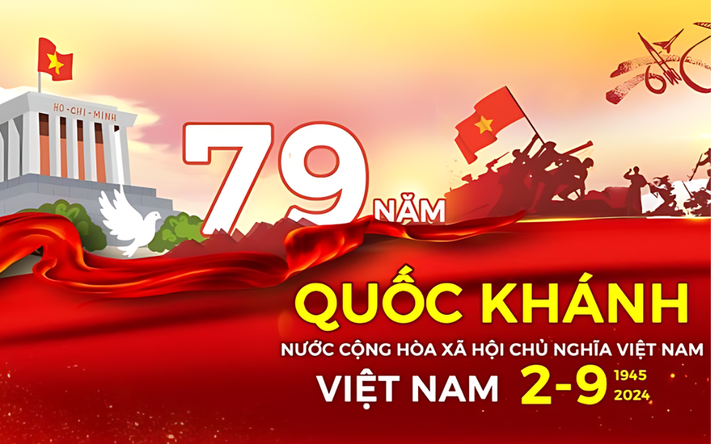 Hình nền kỉ niệm 79 năm mừng ngày Quốc Khánh Việt Nam 2/9 với hình ảnh đất nước hòa bình