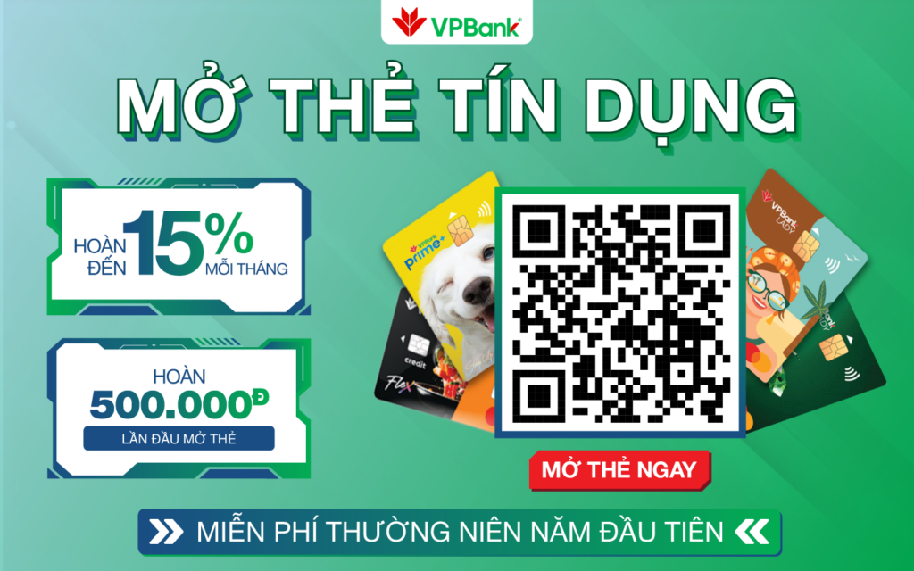 Chương trình Ưu đãi dành cho khách hàng mở mới thẻ tín dụng VPBank tại Phong Vũ