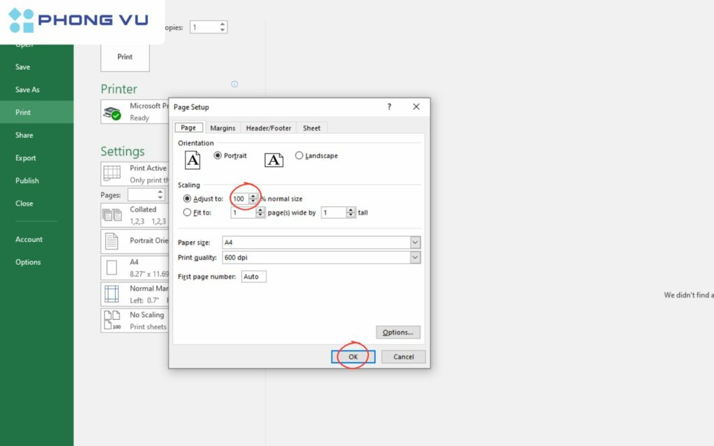 file excel bi thu nho khi in 1 3