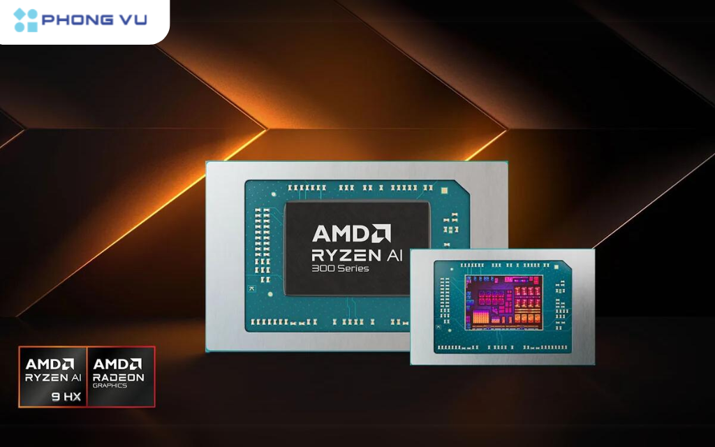 AMD Ryzen AI 300 là dòng vi xử lý Ryzen đầu tiên được thiết kế chuyên dụng với công nghệ AMD Ryzen AI