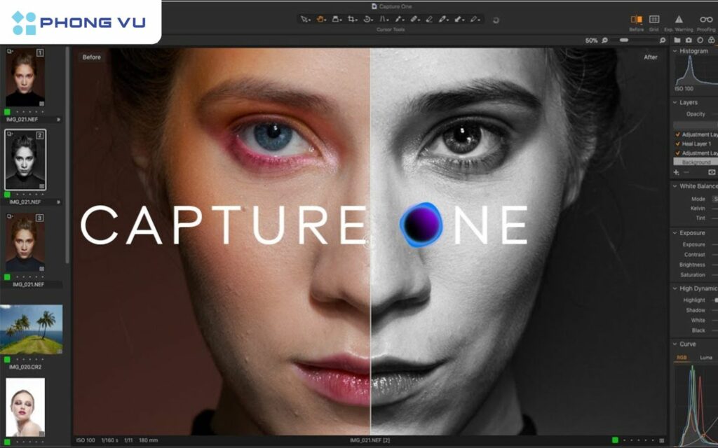 Capture One Pro với khả năng xử lý màu sắc chính xác, công cụ chỉnh sửa mạnh mẽ và giao diện trực quan