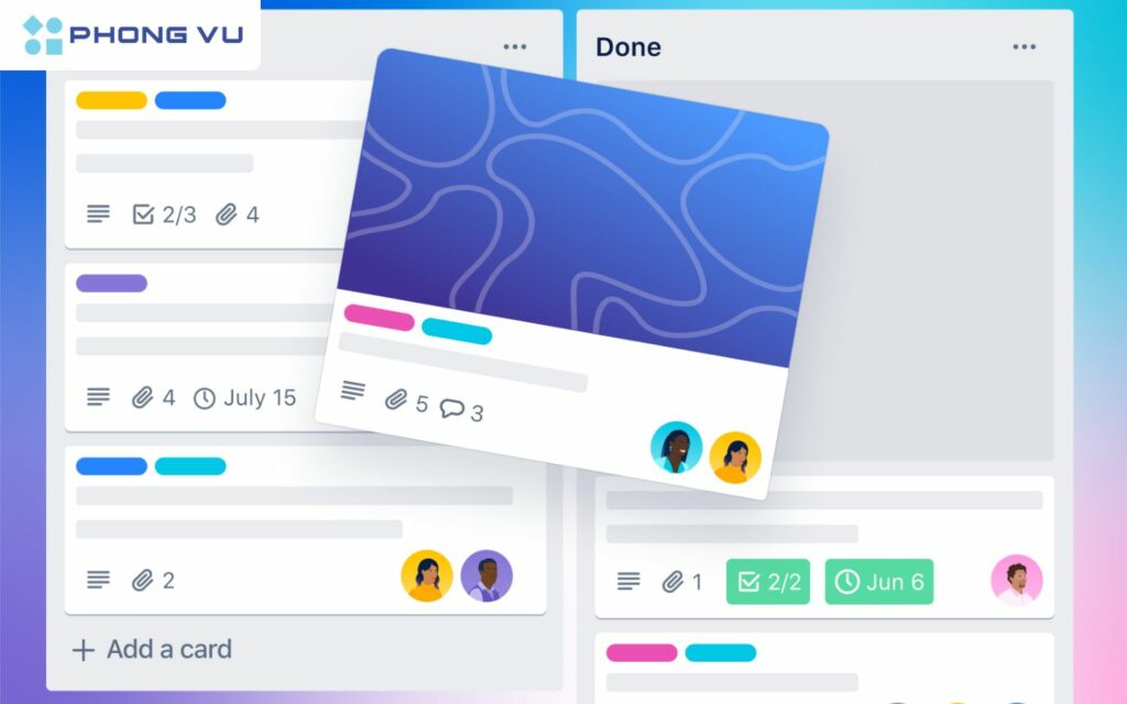 Tính năng thêm thẻ trên Trello